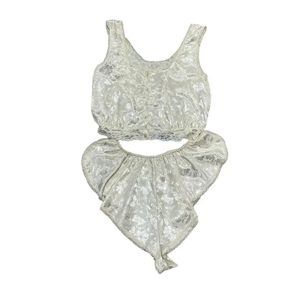 Vintage 90s Victorias Secret Lace Lingerie Teddy Set Size S Gold Label 2 Piece
